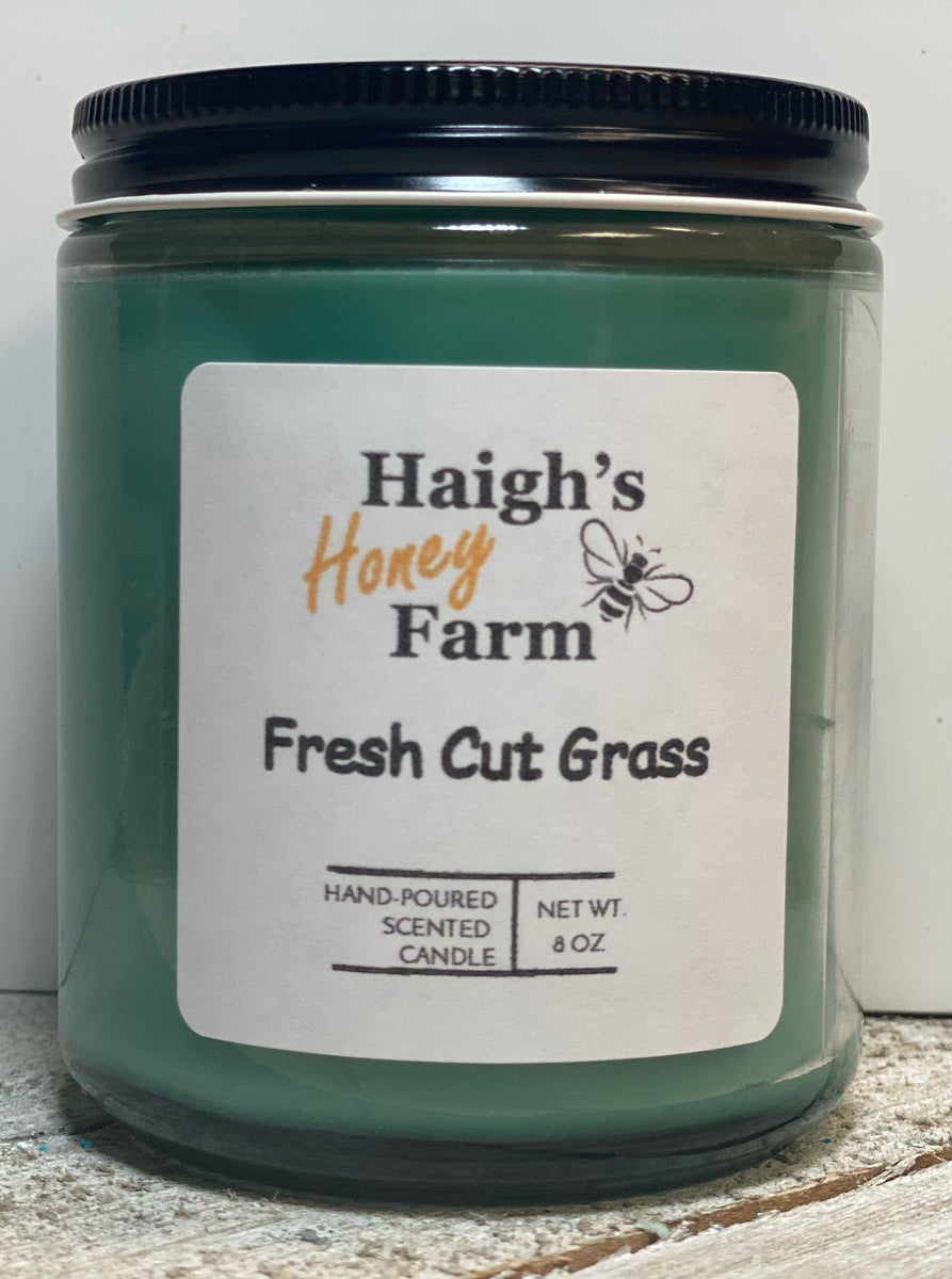 Fresh Cut Grass 8 oz Candle Haigh's Honey Farm