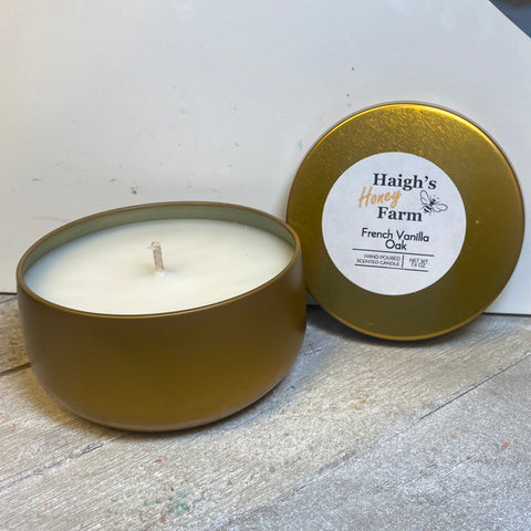 French Vanilla Oak 7.6 oz Candle Tin