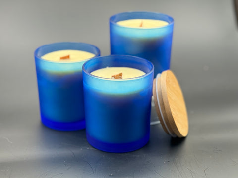 Winter Sky 8oz Beeswax and Coconut Woodwick Candle