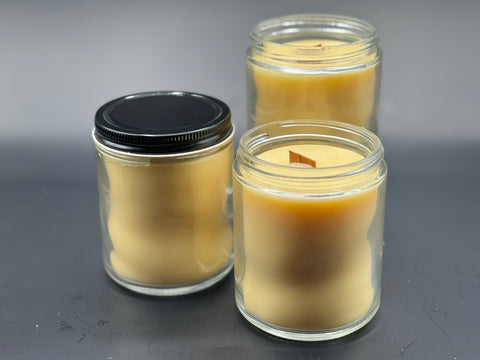 French Vanilla Oak 8oz Beeswax and Coconut Woodwick Candle